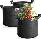 3 x plantenzakken elk 60 l voor aardappelen, tomatenbak met handgrepen, plantenzak, plantenpot tomaten, plantenbeschermingszak (60 l, 3 stuks)