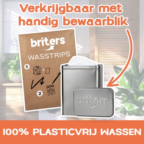 Briters Wasstrips - 100 wasbeurten - Ecologische Wasmiddeldoekjes - 100% plasticvrij - Fresh Linen - Eco Wasmiddel - Wash Sheets - Duurzaam wassen