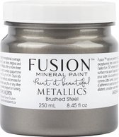 Fusion Metallic paint - Meubelverf - Geborsteld staal- Acrylverf - Brushed steal - 250 ml