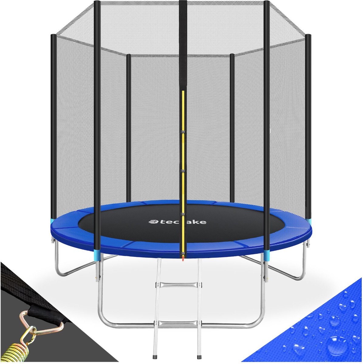 tectake® TÜV-geteste Trampoline met Veiligheidsnet - 244 cm - Kindertrampoline - Buitenspeelgoed - Sporttrampoline - Speeltoestel voor in de Tuin