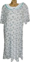 Dames nachthemd korte mouw met bloemenprint 6530 XXXL groen