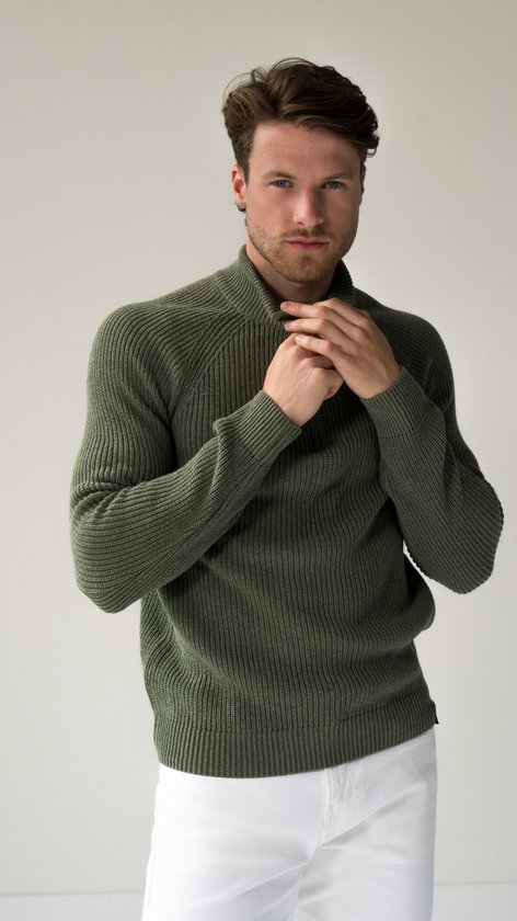 Loop.a Life | COTTON ZIP SWEATER | Olive