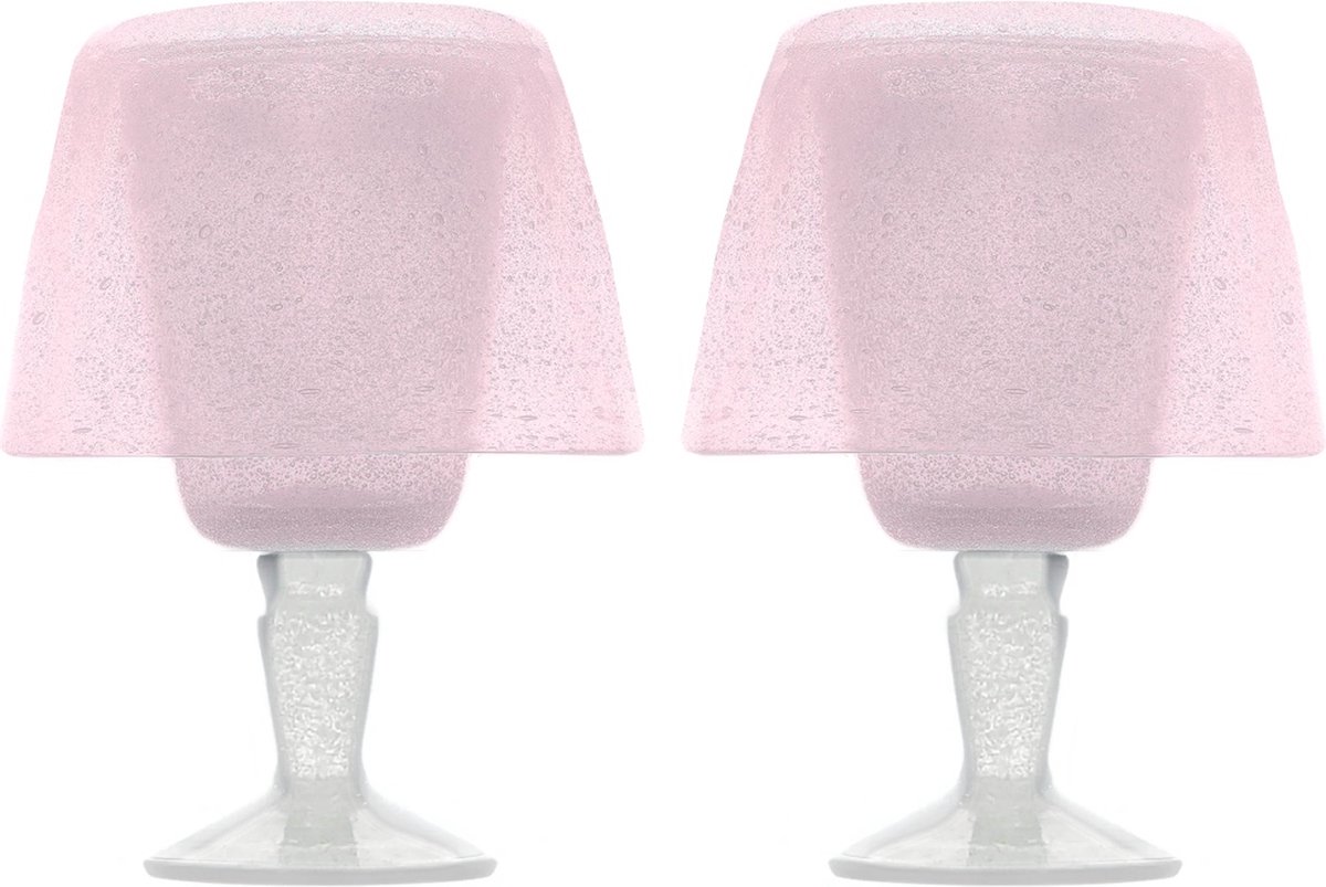 Memento-Originale Lamp Roze windlichten - set van 2 - waxinelichthouders - theelichthouders
