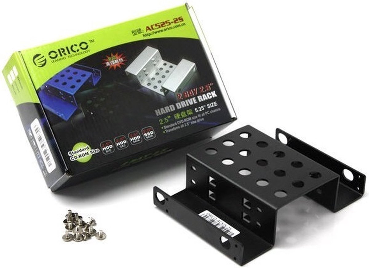 Orico - Aluminium inbouwframe voor 2x 2,5
