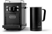 Sjöstrand Espresso Capsule Machine The Original Black + Melkopschuimer - Zwart - Set