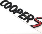 Logo Cooper S autocollant Zwart brillant pour Mini R55/R56 – Taille originale – Ajustement parfait – Ajout élégant – Installation facile – Autocollant de voiture autocollant – Emblème adapté pour Mini