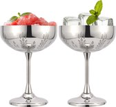 Martini-Glas tarweoorpatroon, roestvrij stalen champagnekommen, 280 ml, roestvrijstalen champagnekommen, rode wijnglazen, champagneglazen, metaal, onbreekbaar voor bruiloft, feesten en