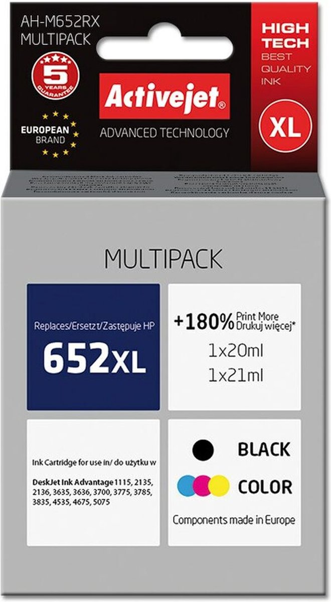 Originele inkt cartridge Activejet AH-M652RX Zwart