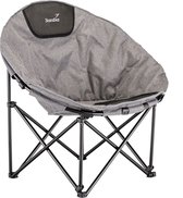 Skandika Kupari Moonchair XL – Campingstoel – Vouwstoel - Opvouwbare campingstoel, 150 kg gebruikersgewicht, zacht gevoerd, draagtas, comfortabele campingstoel, zithoogte 48 cm - Buiten, tuin, balkon – Maanstoel - 104 x 82 x 97 cm (BxDxH) – grijs