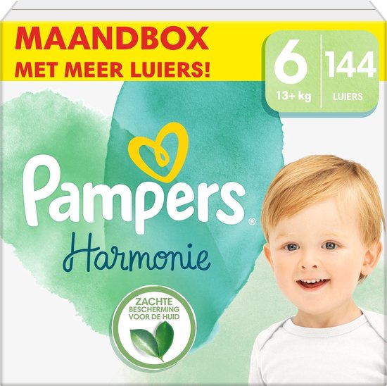 Pampers Harmonie Luiers - Maat 6 (13kg+) - 144 Luiers - Maandbox - Pampers
