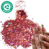 Chunky Glitters (Rose Goud) [Volume 8g - Festival Glitter Outfit Nagel Decoratie Versiering - Manicure Kunstnagels Nepnagels Acryl Nagels - Kinderen Volwassenen Dames Glitters]