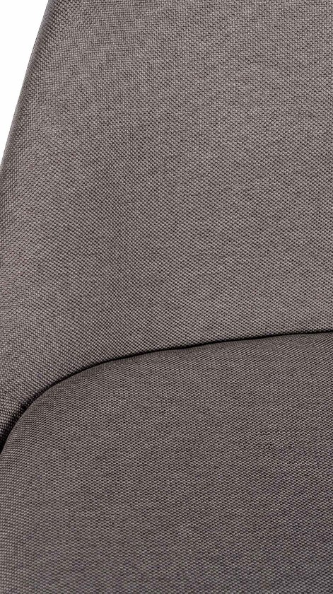 Tabouret de bar CLP Corbin - Avec dossier - Structure carrée en bois - Tissu - noir taupe