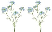Viv! Home Luxuries Miss-in-the-green - 2 pièces - fleur en soie - bleu clair - qualité supérieure