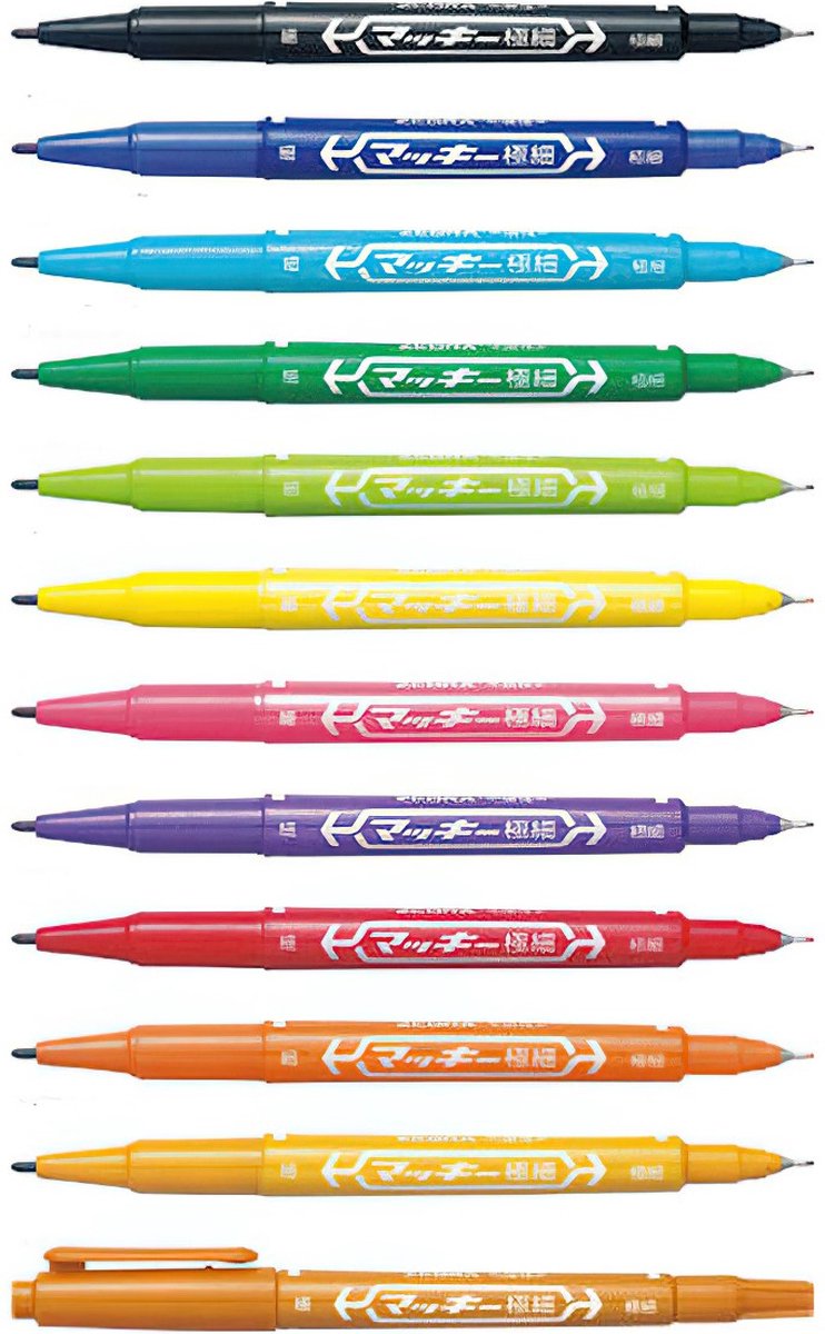 Ainy - Duo Fineliners - set van 12 kleur fineliner / viltstiften | fine liner manga / anime tekenen | bullet journal stiften | handlettering markers | Pigment liner | calligraphy pennen — afbeelding 2