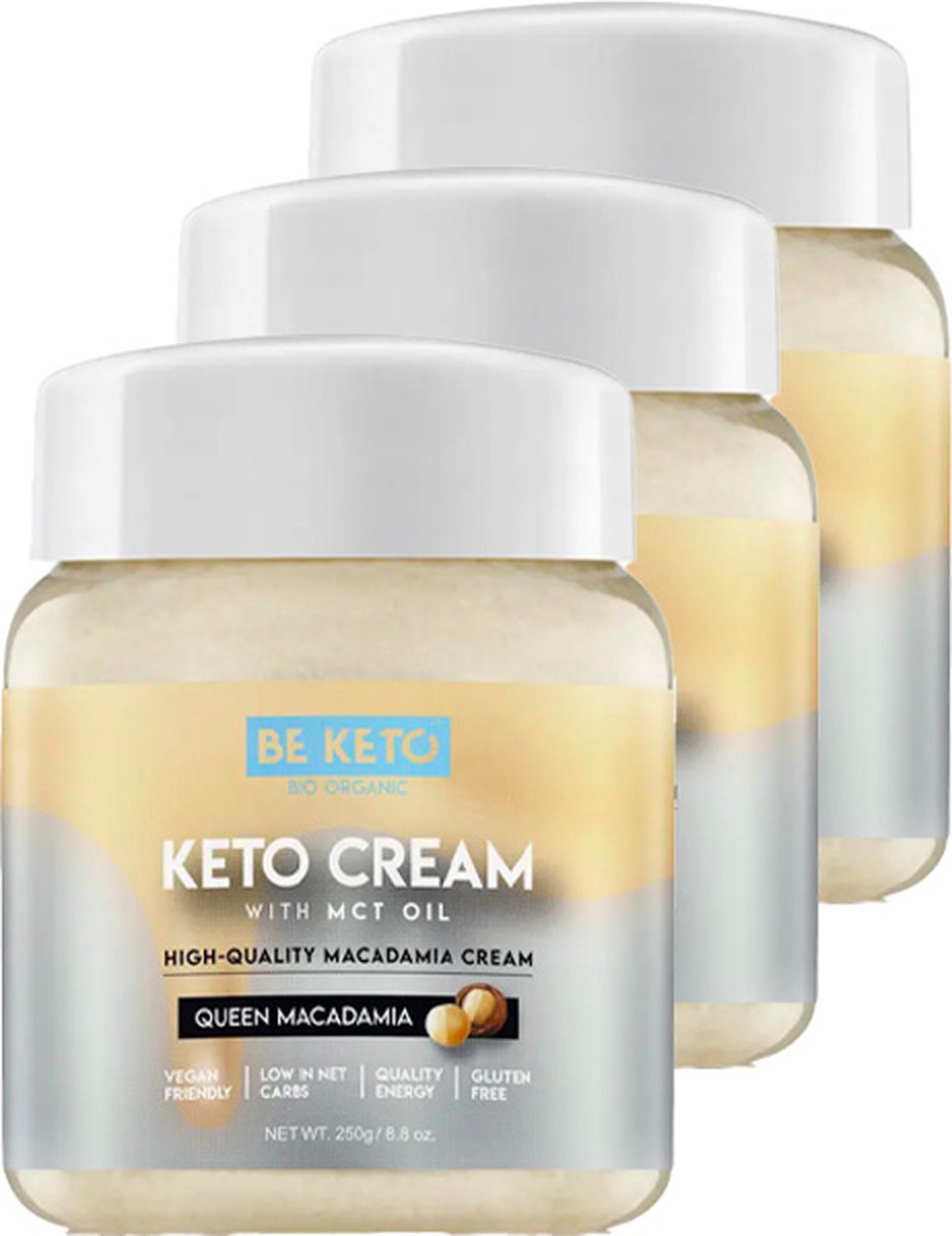 Goedkoopste Be Keto | KETO Cream | Queen Macadamia | 3 stuks | 3 x 250 gram
