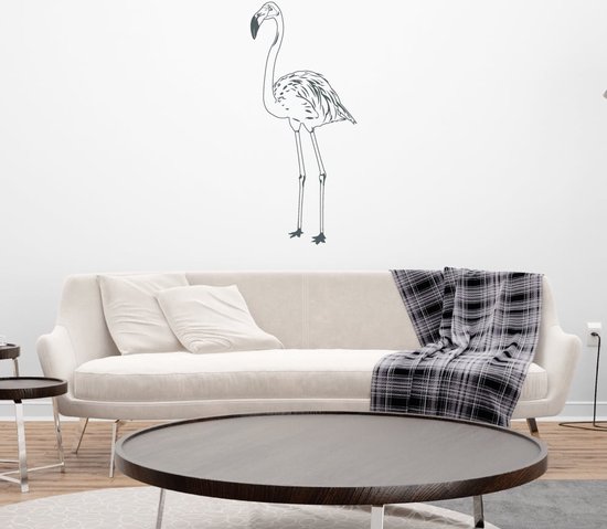 Muursticker Flamingo - Wit - 35 x 80 cm - Muursticker4Sale