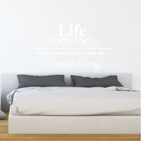 Muursticker Life Is Not Measured - Marron - 80 x 44 cm - Muursticker4Sale
