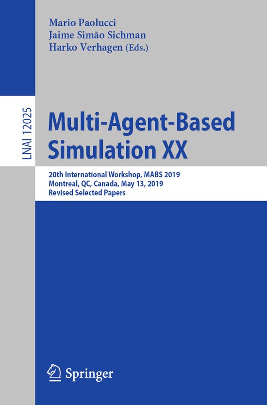 Multi Agent Based Simulation XX - cover