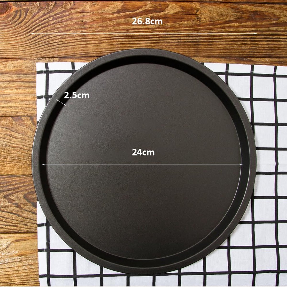 HaWare Pizzaplech 4-delige set, ronde pizzavorm pizza-bakplaat voor oven bakken - 26＆30cm, ongiftig ＆ gezond, gemakkelijk te reinigen ＆ vaatwasserbestendig