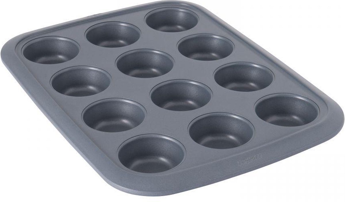 Cupcakevorm 12 st. Grijs - Koolstofstaal - BergHOFF|Gem Line