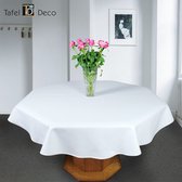 Tafel-Deco Tafelkleed ovaal wit model Jola 140 x 290 cm