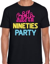 Bellatio Decorations Verkleed shirt heren - nineties party - zwart - neon - jaren 90 - foute party S
