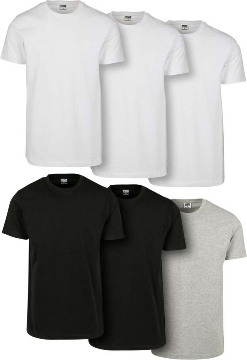 Urban Classics Basic 6-Pack Heren T-shirt XXL Multicolours Multicolor