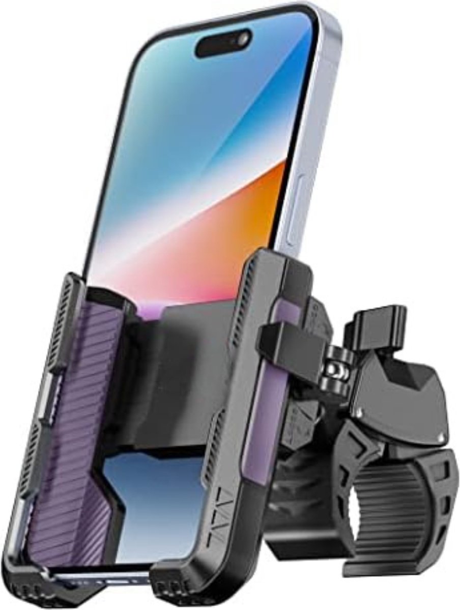 Fiets telefoonhouder - 22-45 mm 360° draaibaar - Paars