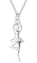 Joy|S - Zilveren ballerina hanger met ketting - ketting 45 cm - sterling zilver 925