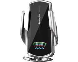 Telefoonhouders Auto Ventilatie Draadloze Oplader - Gsm Houder Auto - Accessories - Auto Telefoonhouder - Zilver