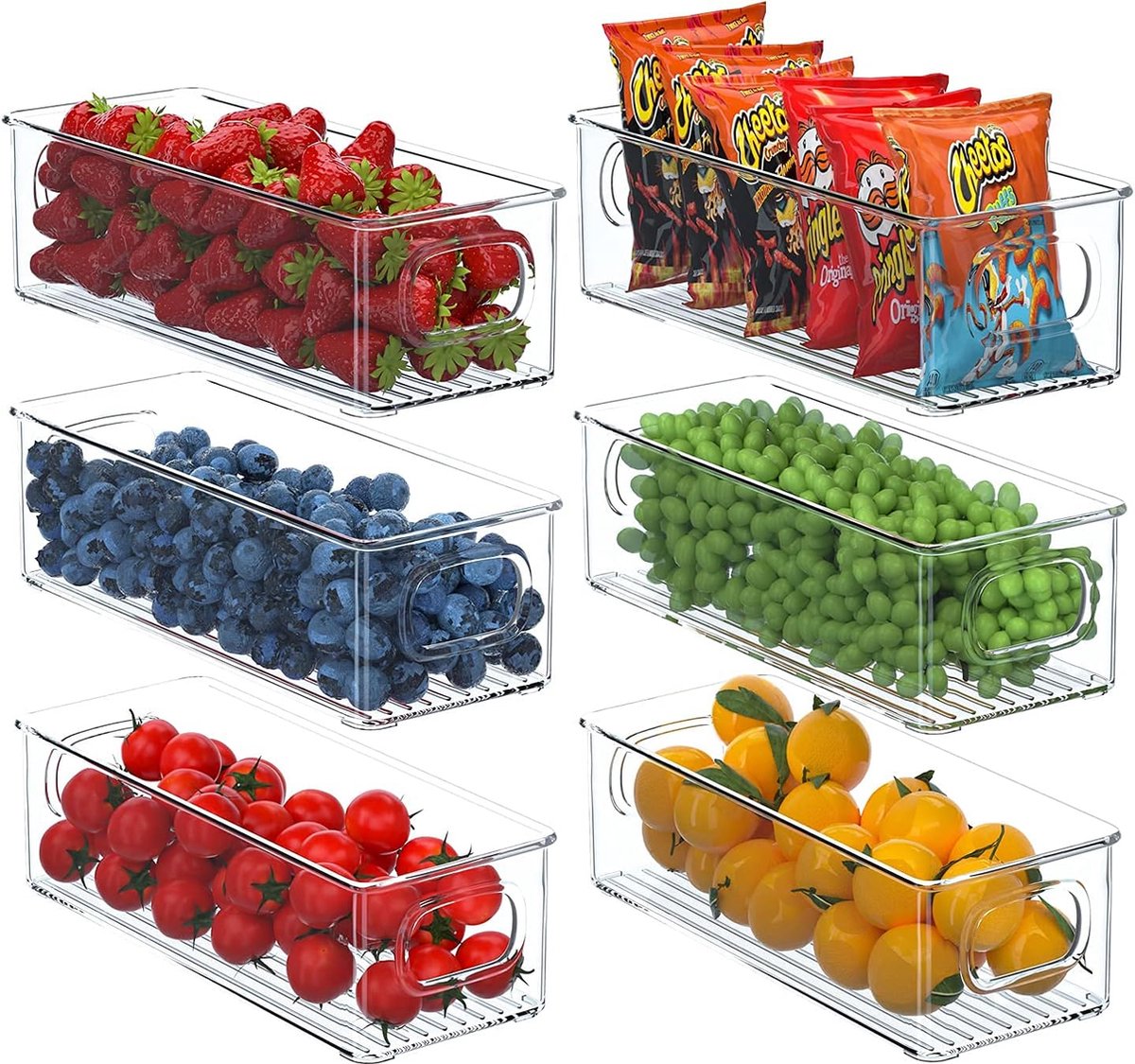 Koelkastorganizer, set - voorraadkamer, snacks, blikjes, keuken,HOGE KWALITEIT MATERIAAL ,6stuks