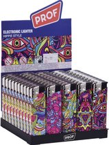 Prof Elektronische aansteker hervulbaar - Design Hippie Style Display 50 stuks - wegwerpaansteker - electronic lighters