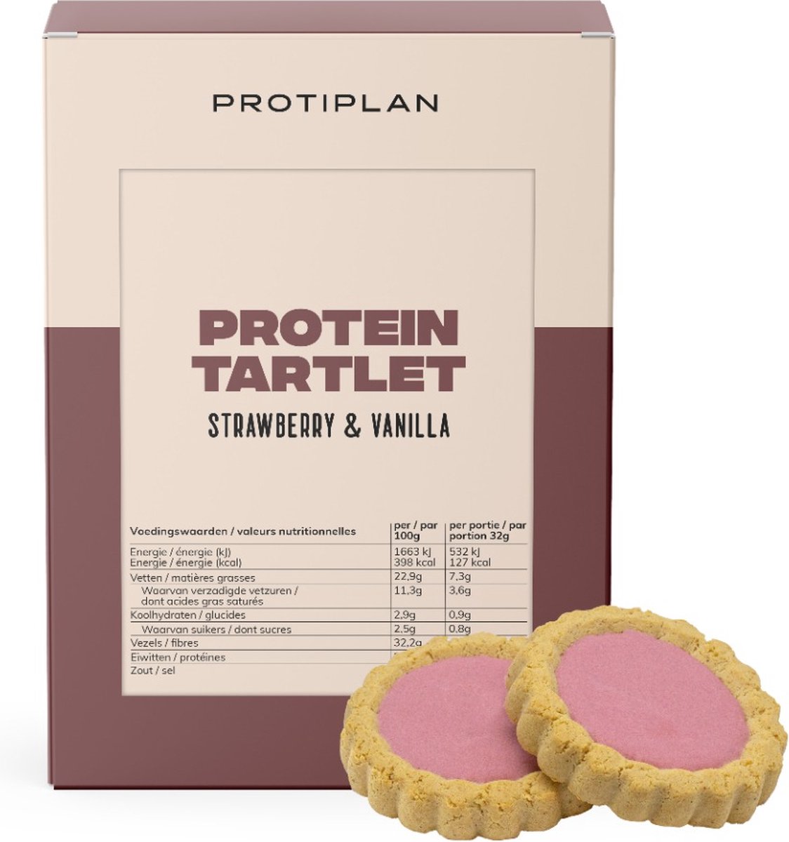 Protiplan - Tartelette Vanille Aardbei - 7 x 32 g - Low carb - Dessert