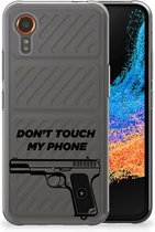 Back Case Siliconen Hoesje Geschikt voor Samsung Galaxy Xcover 7 Telefoonhoesje Pistol Don't Touch My Phone