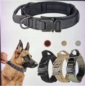 Grannies - Strike - XL - Halsband Hond - Hondenhalsband - Hondenriem - 1,5 m - Metalen sluiting - Hond onder controle - Training - Army Khaki