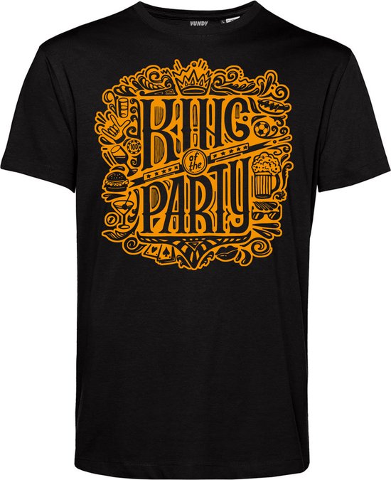 T-shirt King Of The Party | EK 2024 Holland |Oranje Shirt| Koningsdag kleding | Zwart | maat 4XL