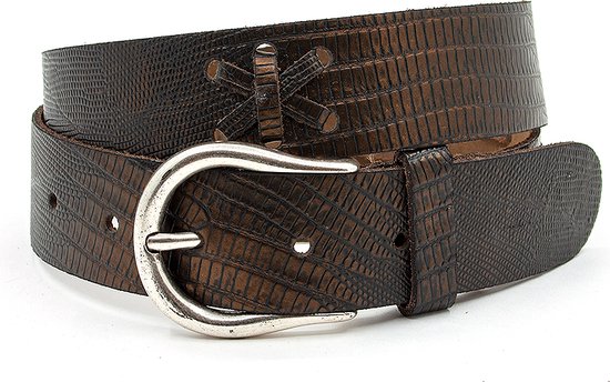 Ceinture en jean robuste bronze 4 cm de large - Bronze - Casual - Cuir véritable - Tour de taille : 100cm - Longueur totale ceinture : 115cm
