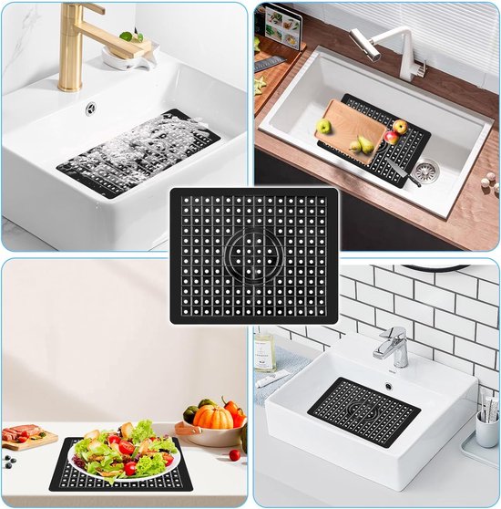 Bodo® Gootsteenmat - Rechthoekig - Zwart - 34 x 29 cm - Bodo® DESIGN