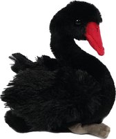 Pia Soft Toys Knuffeldier Zwaan - zachte pluche stof - zwart - premium kwaliteit knuffels - Vogels - 18 cm - Zwanen