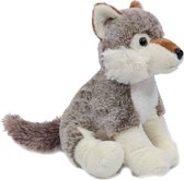Pia Soft Toys Knuffeldier Wolf - zachte pluche stof - grijs - kwaliteit knuffels - 25 cm - Wolven