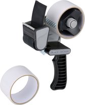 BLACK+DECKER Verpakkingstape met Tape Dispenser - met 2 Rollen Tape 15 m - Taperoller - Dozentape