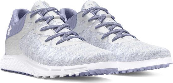 Dames golf schoenen UA Charged Breathe 2 Knit Spikeless / Wit / Paars