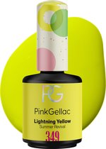 Pink Gellac 349 Lightning Yellow Gellak Nagellak 15ml - Glanzend Gel Lak Geel - Gelnagels Producten - Gel Nail
