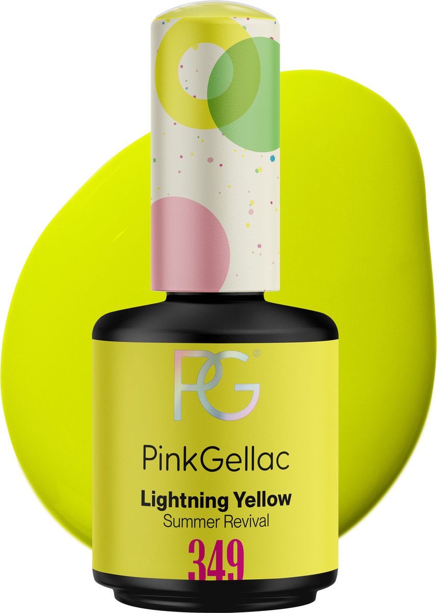 Goedkoopste Pink Gellac Gellak - 349 Lightning Yellow 15ml - Gele Gel Nagellak - Gellac - Gel Nagels Producten