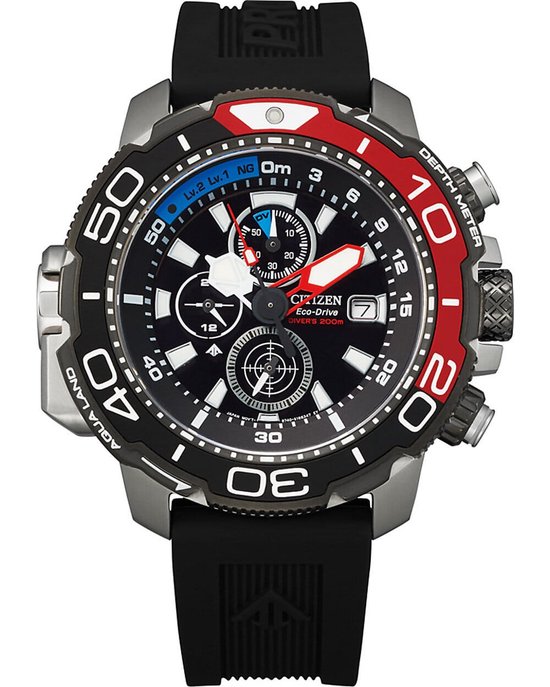 Foto: Citizen promaster marine bj2167 03e horloge rubber zwart 46 mm