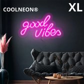 COOLNEON® Goodvibes Groot XL Neon wandlamp - Neonbord 60x36cm - Game Room lamp - Mancave lamp - Neon Licht