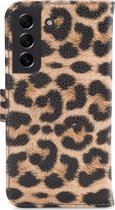 My Style Flex Wallet Telefoonhoesje geschikt voor Samsung Galaxy S21 FE Hoesje Bookcase Portemonnee - Leopard