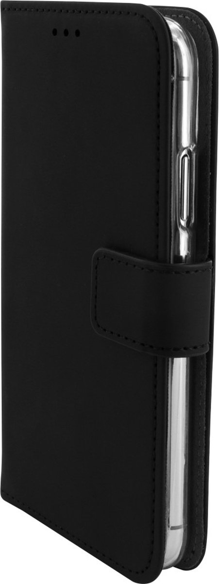 Mobiparts Telefoonhoesje geschikt voor Apple iPhone XS Hoesje | Mobiparts Premium Wallet Bookcase Portemonnee | Pasjeshouder voor 2 Pasjes | Telefoonhoesje voor Pinpas / OV Kaart / Rijbewijs - Zwart