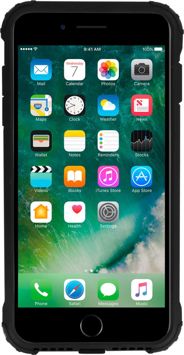 Mobiparts Hoesje geschikt voor Apple iPhone 8 Plus Telefoonhoesje Hardcase | Mobiparts Rugged Shield Backcover Shockproof | Schokbestendig iPhone 8 Plus Telefoonhoesje | Anti Shock Proof - Zwart