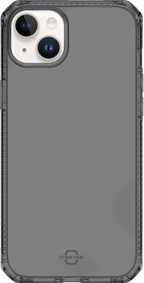 ITSkins Hoesje geschikt voor Apple iPhone 15 Telefoonhoesje Flexibel TPU | ITSkins SpectrumClear-R Backcover Shockproof | Schokbestendig iPhone 15 Telefoonhoesje | Anti Shock Proof - Smoke | Zwart